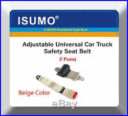 1 Kit Adjustable Universal Car Truck 2 Point Beige Seat Belt Lap Safety Belt