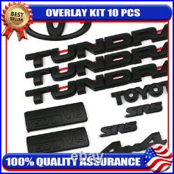 2007-2013 Matte Black Out Overlay Kits For Tundra SR5 V8 4x4 Nameplates Badges