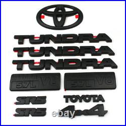 2007-2013 Matte Black Out Overlay Kits For Tundra SR5 V8 4x4 Nameplates Badges