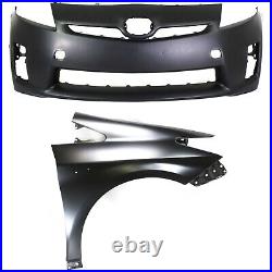 5211947918, 5380147040 CAPA Bumper Covers Fascias Set of 2 Front for Prius Pair