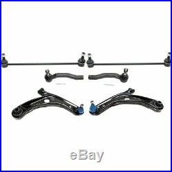 6 Piece Steering & Suspension Kit Control Arms Tie Rods Sway Bar End Links