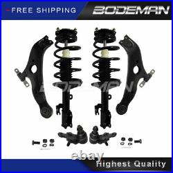 6PC Front Struts Lower Control Arms + Ball Joint for 2WD 2004-2010 Toyota Sienna