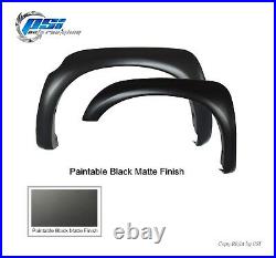Black Paintable OE Style Fender Flares Toyota Tundra 07-13 Fits with Factory Flaps