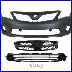 Bumper Cover Grille Kit For 2011-2013 Toyota Corolla Front US Built Models