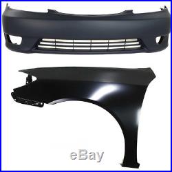 Bumper Cover Kit For 2005-2006 Camry Front For Models Made In USA with Fender