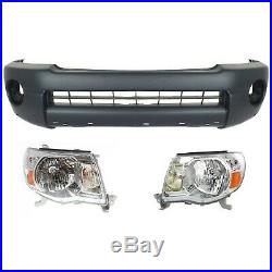 Bumper Cover Kit For 2005-2011 Toyota Tacoma Front 3pc Textured