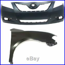 Bumper Cover Kit For 2007-2009 Toyota Camry Front Fits USA Built Models 2pc