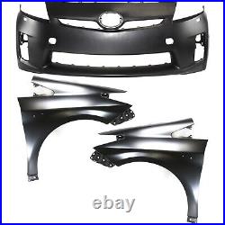 Bumper Cover Kit For 2010-2011 Toyota Prius Front 3pc with Fender