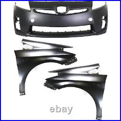 Bumper Kit For 2010-2011 Toyota Prius Front Bumper Cover and Fender 3Pc