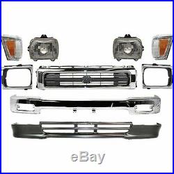 Bumper Kit For 92-95 Toyota Pickup Front 4WD 1-Piece Type 9Pc
