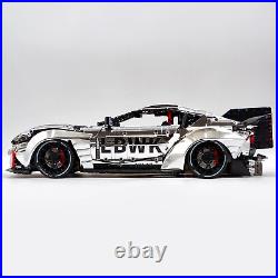 CADA Technic Toyota GR Supra, Custom Race Car Model Building Kit, 18, Silver