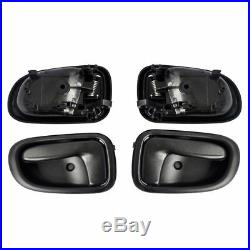 Exterior and Interior Door Handle Black Set of 8 Kit for 93-97 Toyota Corolla