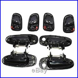 Exterior and Interior Door Handle Black Set of 8 Kit for 93-97 Toyota Corolla US