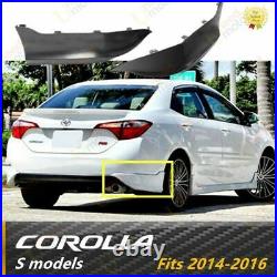 Fits Toyota Corolla S CE L LE models 2014-2016 REAR Bumper Lip Body kits corners