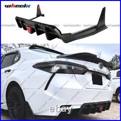 For 18-24 Camry SE XSE Yofer V2 Matte Black LED Rear Diffuser + Corner Extension