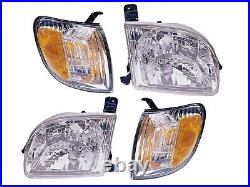 For 2000-2004 Toyota Tundra New Front Headlight and Turn Signal Light Left Right