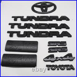 For 2007-2012 2013 TUNDRA Matte Black Badges Tailgate Overlay Kit Emblem 10 PCS