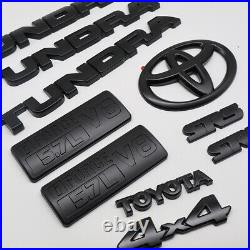 For 2007-2012 2013 TUNDRA Matte Black Badges Tailgate Overlay Kit Emblem 10 PCS