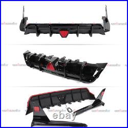 For 2018-2024 Toyota Camry Rear Bumper Lip Spoiler Lower Diffuser With LED Light