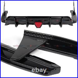 For 2018-2024 Toyota Camry Rear Bumper Lip Spoiler Lower Diffuser With LED Light