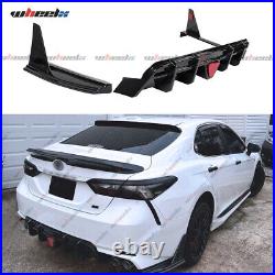 For 2018-2024 Toyota Camry SE XSE Rear Bumper Diffuser Lip W / Smoke LED Light