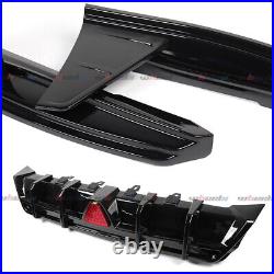 For 2018-2024 Toyota Camry Se Xse Glossy Black Rear Bumper Diffuser With Led Light