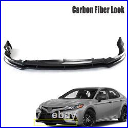 For Camry SE XSE 2018-2020 V1 Style Front Bumper Lip Splitter Carbon Fiber Look