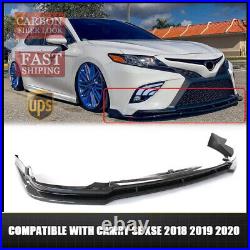 For Camry SE XSE 2018-2020 V1 Style Front Bumper Lip Splitter Carbon Fiber Look