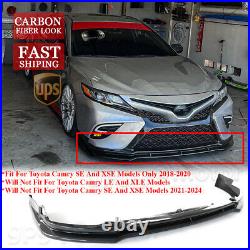 For Camry SE XSE 2018-2020 Yofer V1 Style Carbon Fiber Front Bumper Lip Splitter