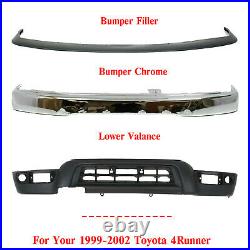 Front Bumper Chrome+filler+valance Primed for 1999-2002 Toyota 4Runner Base SR5