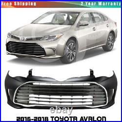 Front Bumper Cover Fascia & Lower Grille Chrome For 2016-2018 Toyota Avalon