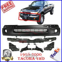 Front Bumper Primed + Brackets LH+RH & Reinforcement For 98-00 Toyota Tacoma 4WD