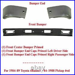 Front Bumper Primed + End Caps For 1984-1987 Toyota 4Runner / Pickup 4WD