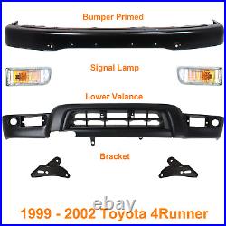 Front Bumper Primed Kit + Light + Valance + Brackets for 1999-02 Toyota 4Runner