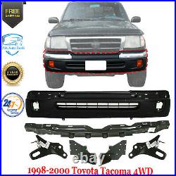 Front Bumper Primed + Reinforcement + Brackets Set For 1998-00 Toyota Tacoma 4WD