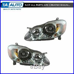 Front Headlights Headlamps Lights Lamps Pair Set for 03-04 Corolla S Model