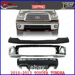 Front Upper Cover + Chrome Bumper + Lower Valance For 2010-2013 Toyota Tundra