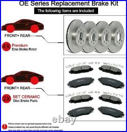 Front and Rear Brake Pads and Rotors Kit Toyota Camry 92-96 (Exc Wagon Models)