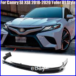 Glossy Black V1 Style Front Bumper Lip Splitter For Camry SE XSE 2018-2020 Yofer