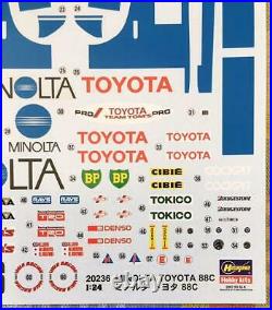 Hasegawa 124 Scale Minolta Toyota 88C Automotive Plastic Model Kit Unassembled