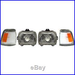 Headlight Kit For 1992-1995 Toyota Pickup Left & Right 2WD 4pc