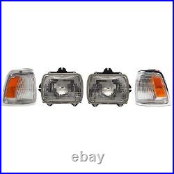 Headlight Kit For 1992-1995 Toyota Pickup Left and Right 2WD 4pc