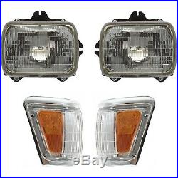 Headlight Kit For 1992-1995 Toyota Pickup Left and Right 4WD 4pc