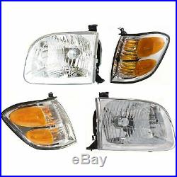 Headlight Kit For 2001-2004 Toyota Sequoia Left and Right 4Pc