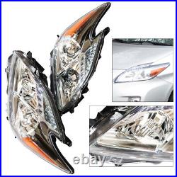 LH+RH Headlights Headlamps Assembly Kit For 2010-2011 Toyota Prius Halogen Model