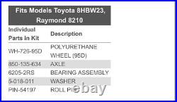 Load Wheel Kit for Toyota Model 8HBW23 & Raymond 8210 Electric Pallet Jack