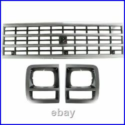 New For 92-96 CHEVROLET G30 GMC G3500 Front Grille And Lh+Rh Headlamp Door 3PCS