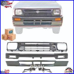 New Front Grille + Bumper +Valance + Bracket kit For 1992-1995 TOYOTA PICKUP 2WD