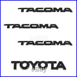 OEM Make Model Nameplate Emblem Onyx Black Kit Set of 4 for Toyota Tacoma New