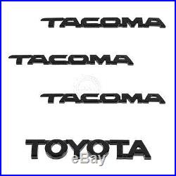 OEM Make Model Nameplate Emblem Onyx Black Kit Set of 4 for Toyota Tacoma New
